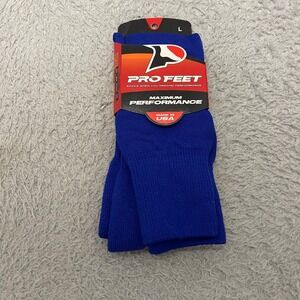 Pro Feet Maximum Performance Royal Blue Athletic Socks Size Large 10-13 USA Made